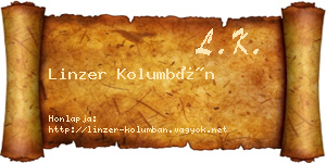 Linzer Kolumbán névjegykártya